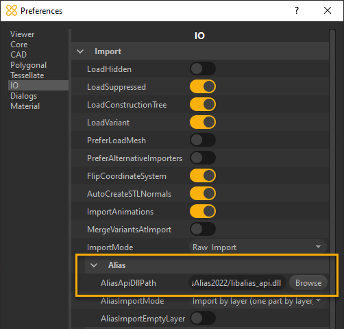 Importing Alias Files